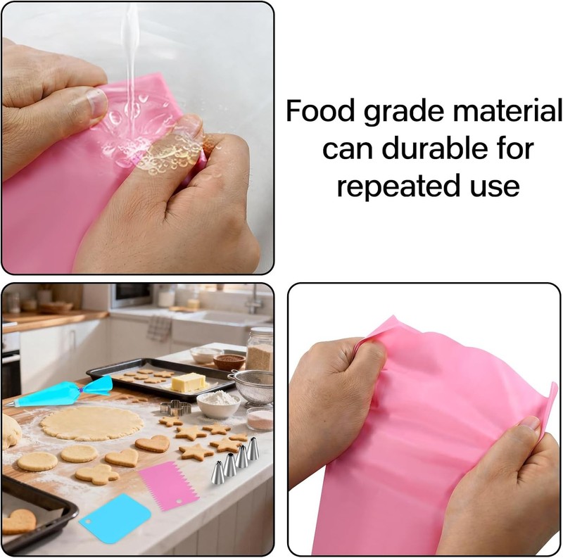 Piping Bag & Tips Set,Reusable Pastry Bag,Baking Piping Set,Including 24 Piping gallery