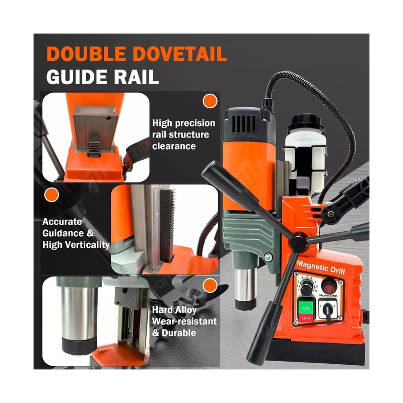 Magnetic Drill Press, 1400W Mag Drill Press with 2" Dia. 2922lbf/13000N Mag F... gallery