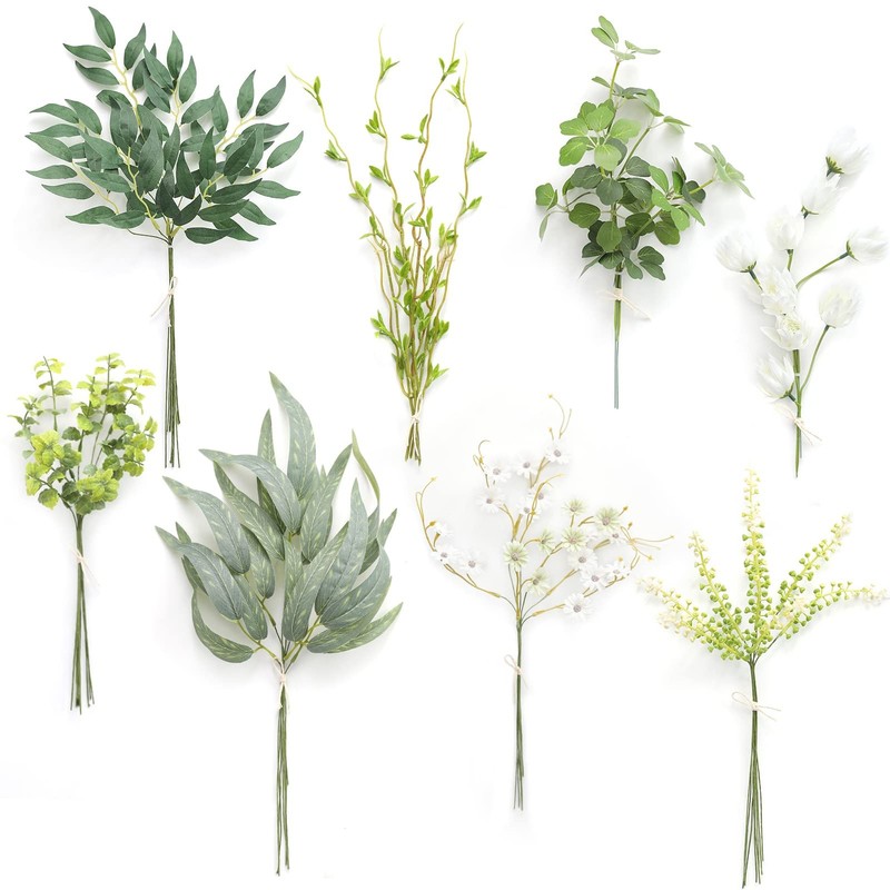 Serra Flora Artificial Greenery Spray Setpack Of 50Pcs 8 Kinds Of Diy Wedding