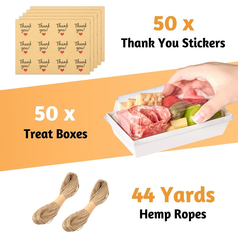 To Go Dessert Boxes with Clear Lids 50 Pack 6x3 inch Small Treat Boxes gallery