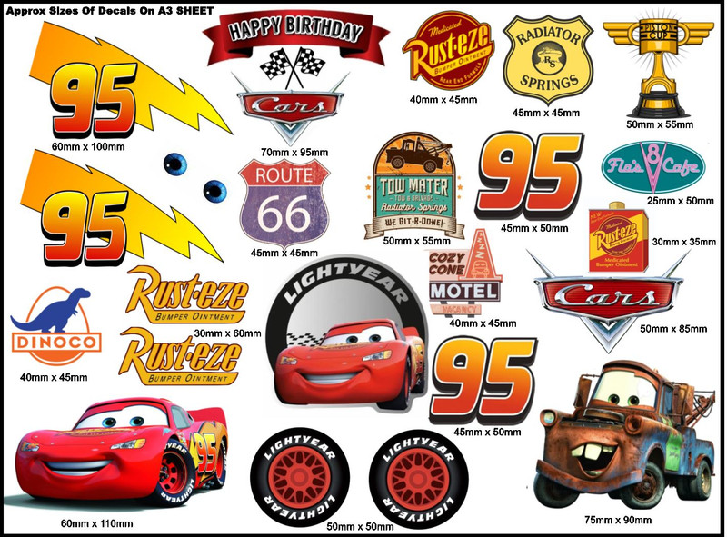 Lightning McQueen Icing Sheet Edible Cake Toppers Cake Decoration (3 Sizes) gallery