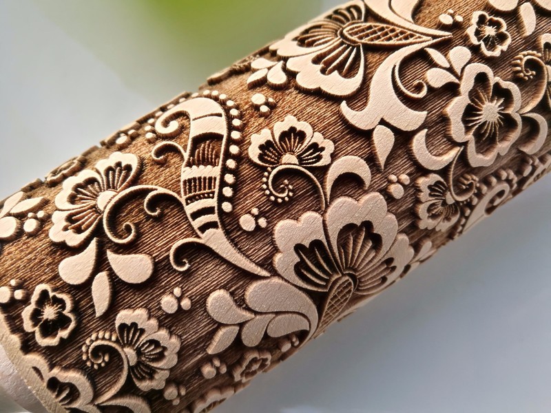 Paisley Rolling Pin Easter Embossed Dough Roller Springerle cookie mold Pastry