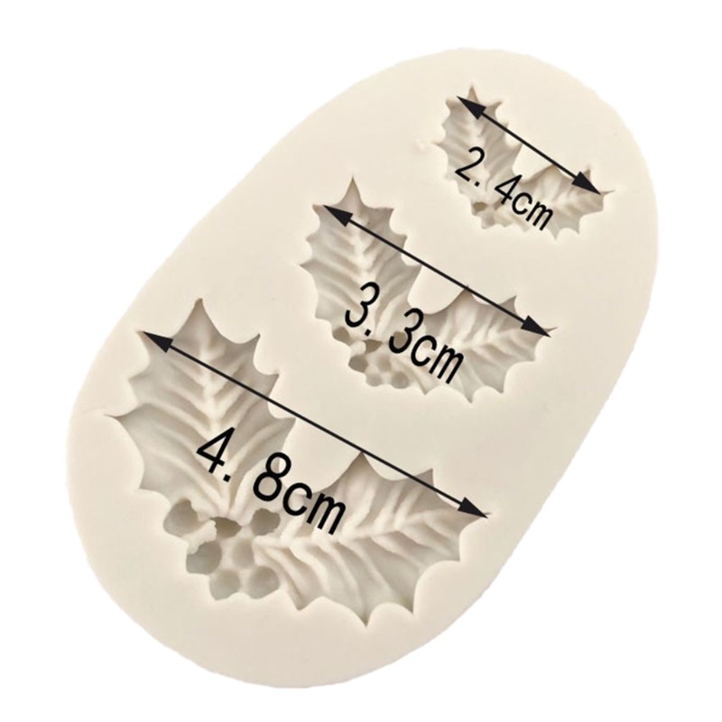 Christmas Holly Leaf Decoration Fondant Cake Silicone Mold Chocolate Candy Molds gallery