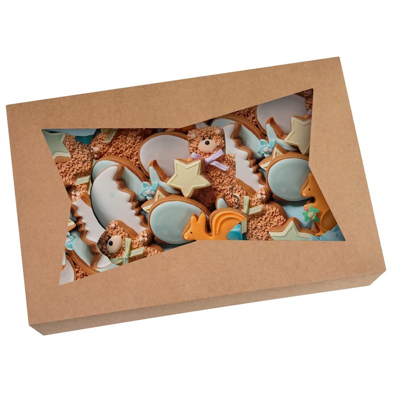 Pastry Bakery Cookie Box 10×7.75×2.5 Inch Window 15 PCS Cardboard Container