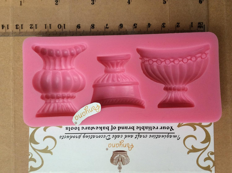 Flower Urns Vases Pots Silicone Mould Cake Fondant Gum Paste Mold for Sugar Past gallery