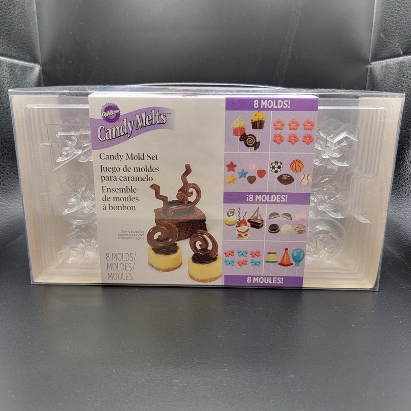 Wilton Candy Melts Chocolate Molds Set 8 Trays Stars Hearts Balls Bows Flowers gallery