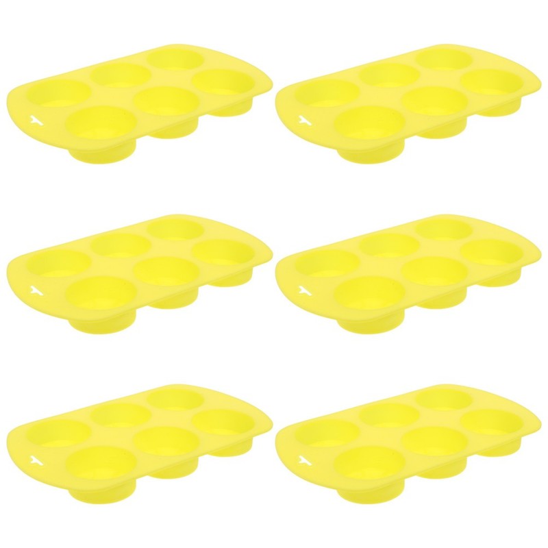 6Pcs Reusable Silicone Fondant Cake Mold Lemon Shape Easy Release for Baking