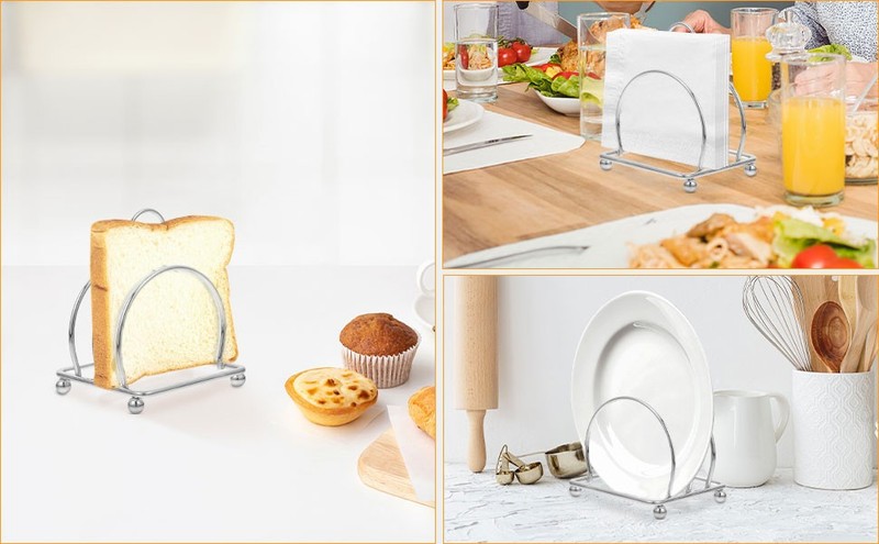 Toast Rack, Toast Holder Rack for 2 Slices Bread, Stainless Steel Cooling Stand gallery