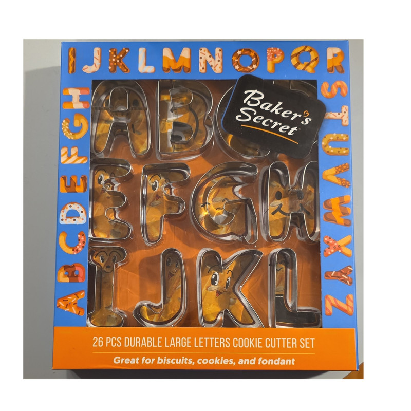 Baker’s Secret 26 Large Alphabet Cookie Cutters Stainless Steel Dishwasher Safe