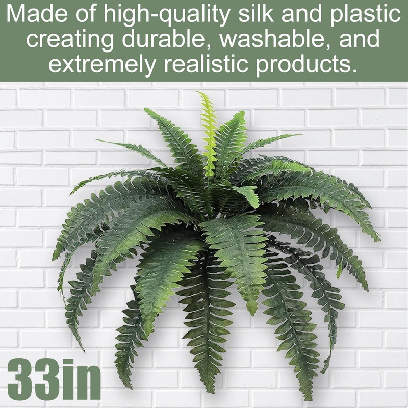 Mdal Set Of 2 Artificial Fern33In Artificial Boston Fern Large Hanging gallery