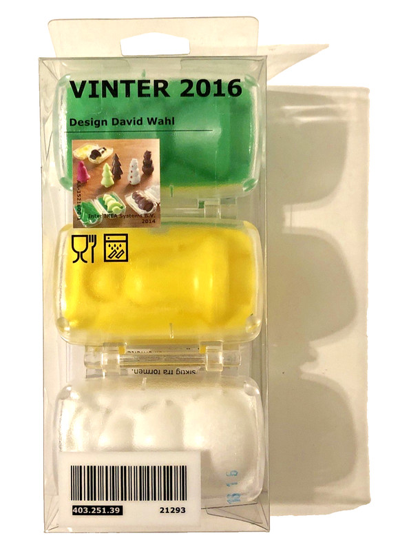 Ikea Vinter 2016 Christmas Holiday Chocolate Candy Molds 3 Ct Tree Snowman Bell