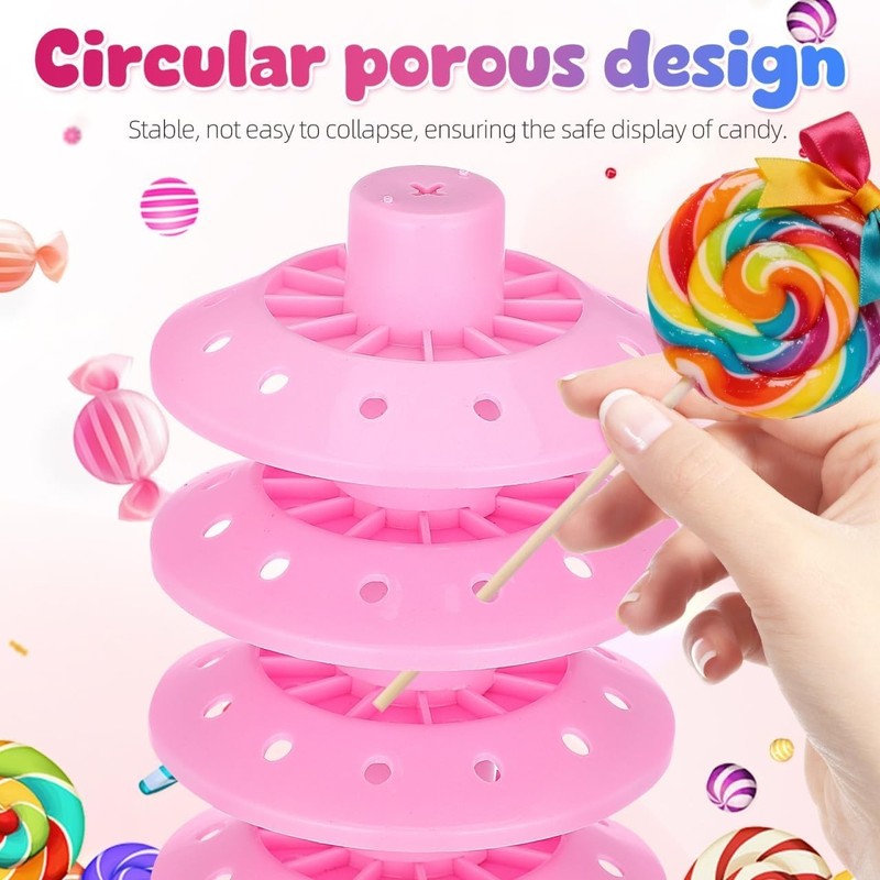 Adjustable Multi-Tier Lollipop Stand 10.62X5.31X5.31In Plastic Candy Holder D... gallery