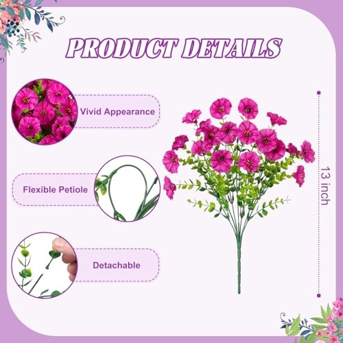 Artificial Flowers for Outdoors Decoration, 12 Bundles Fake Light Purple gallery