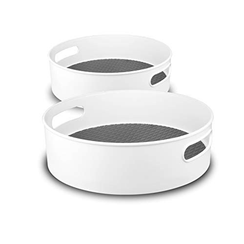 Lazy Susan Turntable Storage Containers Organizer for Kitchen, Cabinet, 2pack