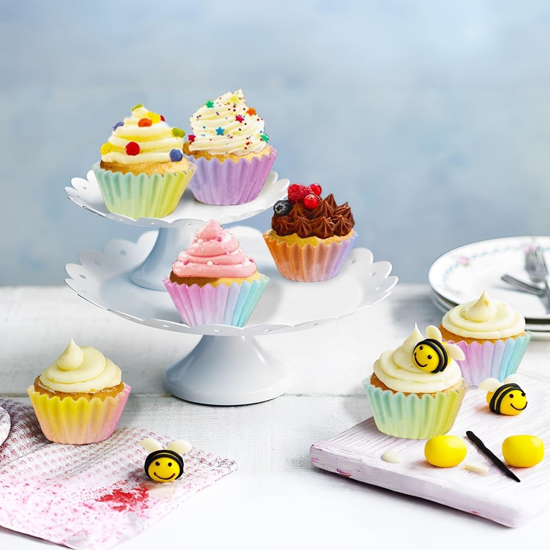 600 PCS Mini Cupcake Muffin Liners Gradient Color Paper Baking Cake Mold gallery