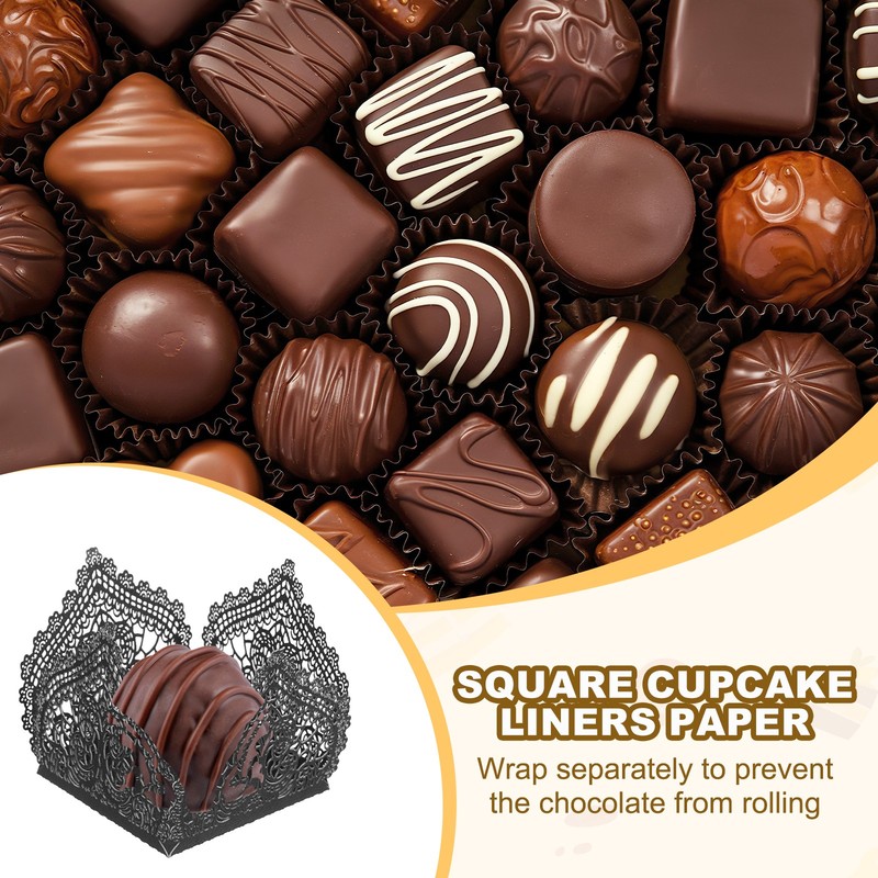 30PCS 4.1 Inch Truffle Wraps for Wedding Birthday, Black gallery