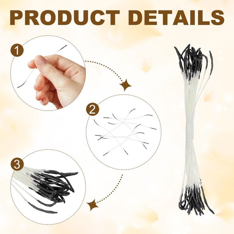 10mm Double Heads Flower Stamen, 100 Pcs Artificial Flower Stamen Pistil, Black gallery