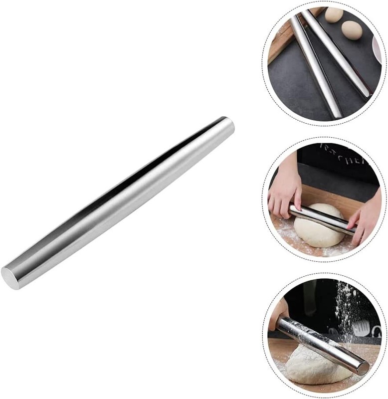 16" Stainless Steel French Rolling Pin - Pasta, Cookies, Pastries, Pizza Dough gallery