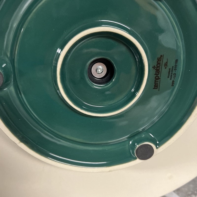 Temp-tations Woodland 13” Ceramic Lazy Susan Emerald Green RARE NEW gallery