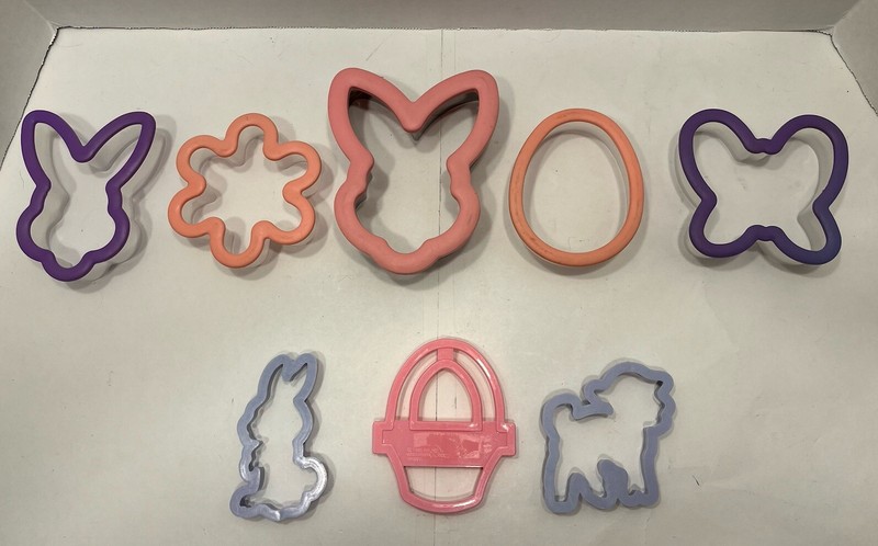 Easter Spring Cookie Cutter Lot Rabbits, Butterfly, Egg, Basket, Lamb, Flower gallery