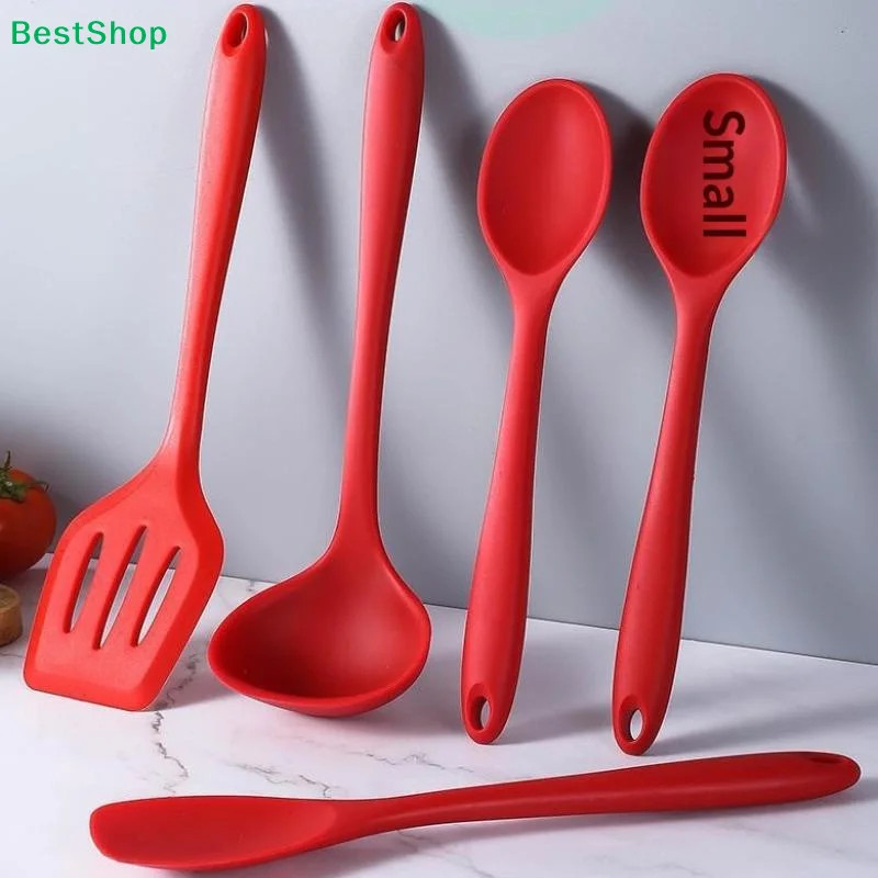5PCS Silicone Kitchen Utensil Set Non Stick Cooking Spatula Spoon Tools gallery
