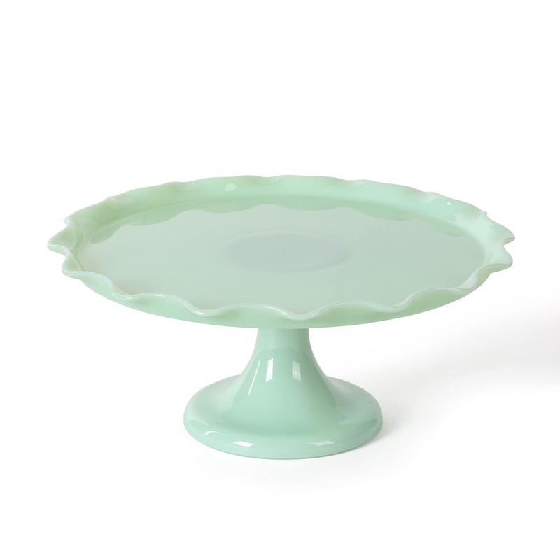 Highbrook 11" Jadeite Glass Cake Stand – Handmade Vintage-Style Dessert Stand...