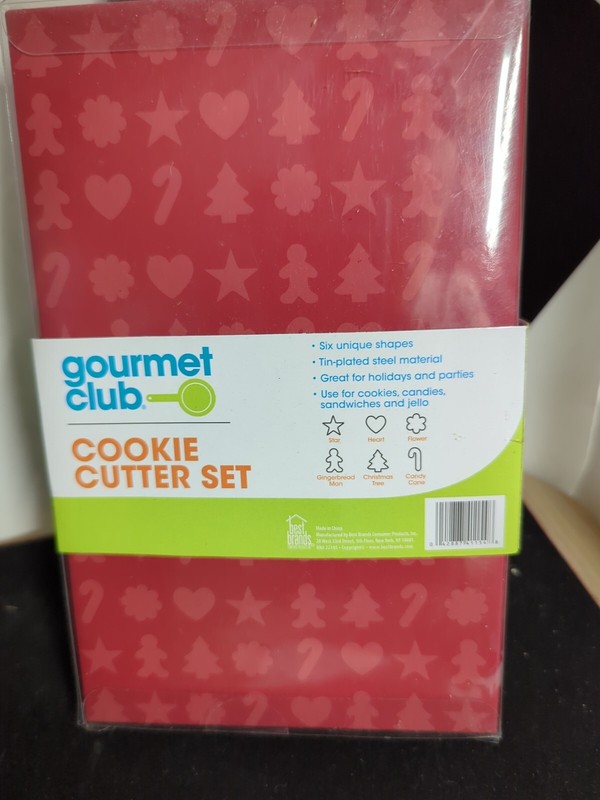 Gourmet Club Cookie Cutter Set 6 Unique Cookie Cutter Shapes NIB Christmas gallery