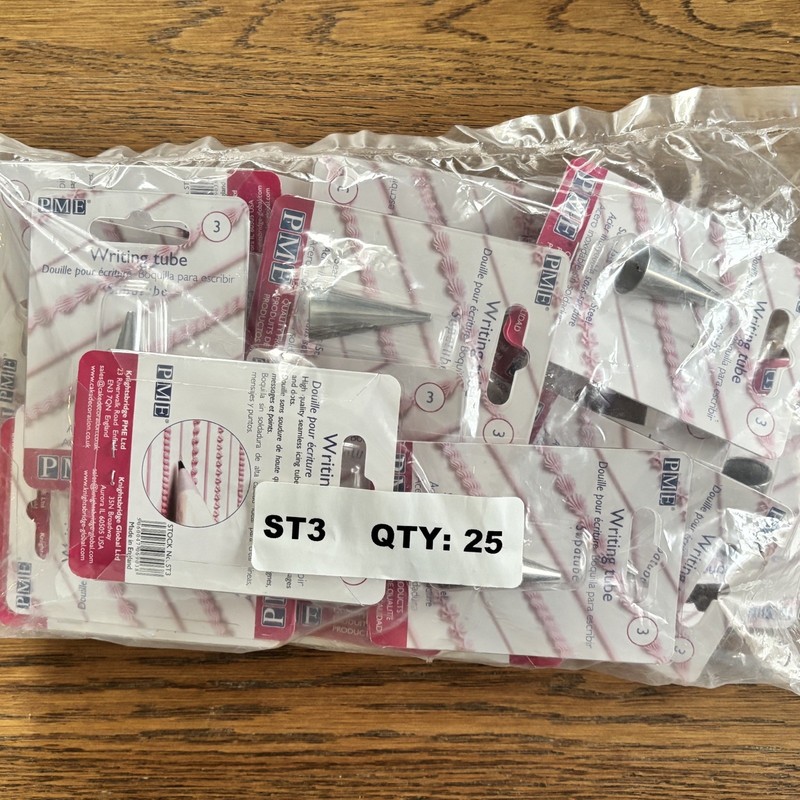 PME Supatube Writing Tip #3, Qty 25, Piping Royal Icing Buttercream Cookies Cake
