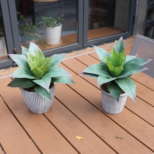2 Pcs Large Agave Plants Artificial Succulents Fake Succulents Unpotted Green gallery