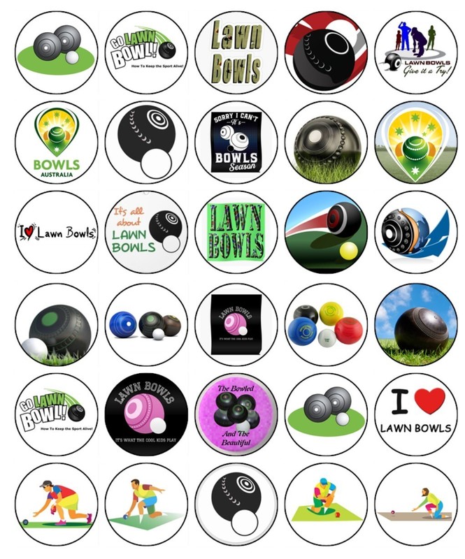 Lawn Bowls Edible Cake Toppers Wafer Cake & Cupcake Decoration (3 Sizes)