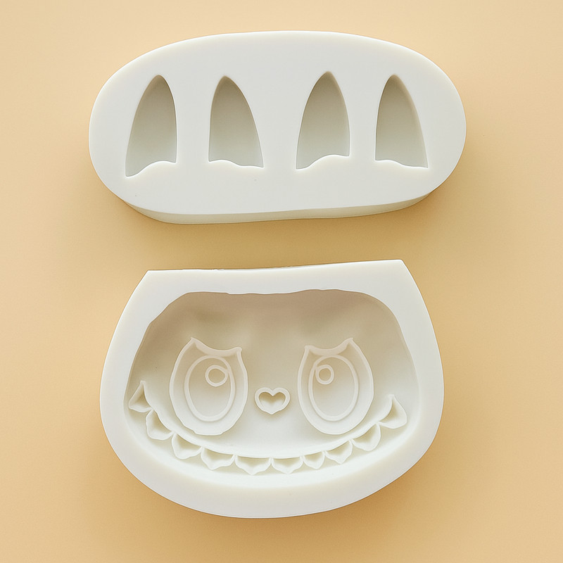 Large Labubu Head Face Ears Chocolate Fondant Resin Silicone Mold 4-Pc. Set gallery