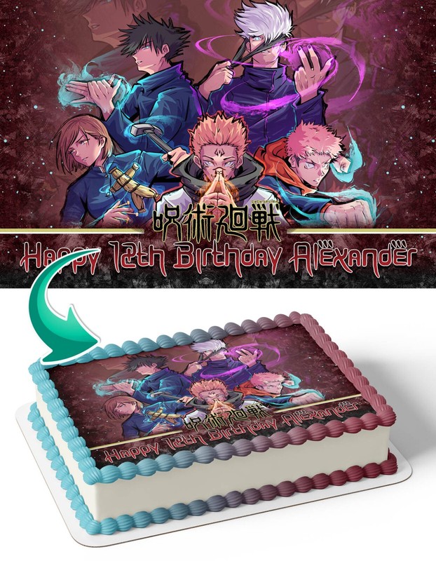 Jujutsu Kaisen Yuji Itadori Edible Cake Topper Party Decoration Edible Image