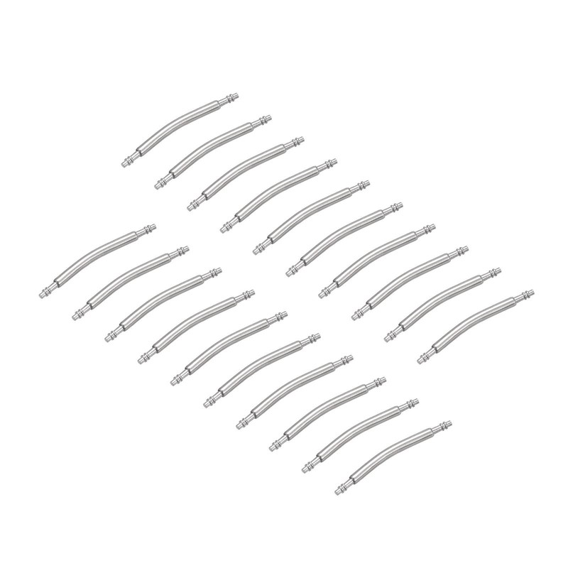 17mm Curved Spring Bar Pins 1.5mm Dia Stainless Steel Double Flanged 20pcs