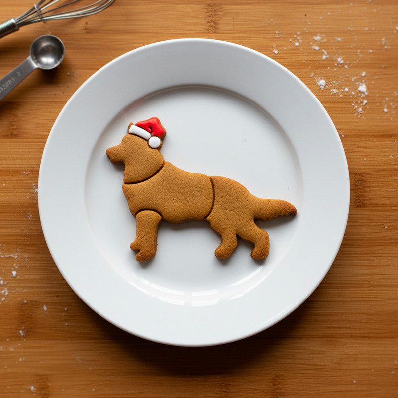 German Shepherd with Santa Hat Cookie Cutters Set - Christmas Alsatian dog treat gallery