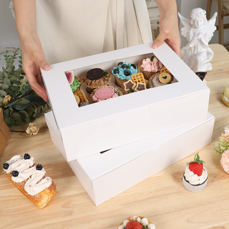 Moretoes 30pcs Cupcake Boxes Cupcake Boxes 12 count Cupcake Containers with W... gallery