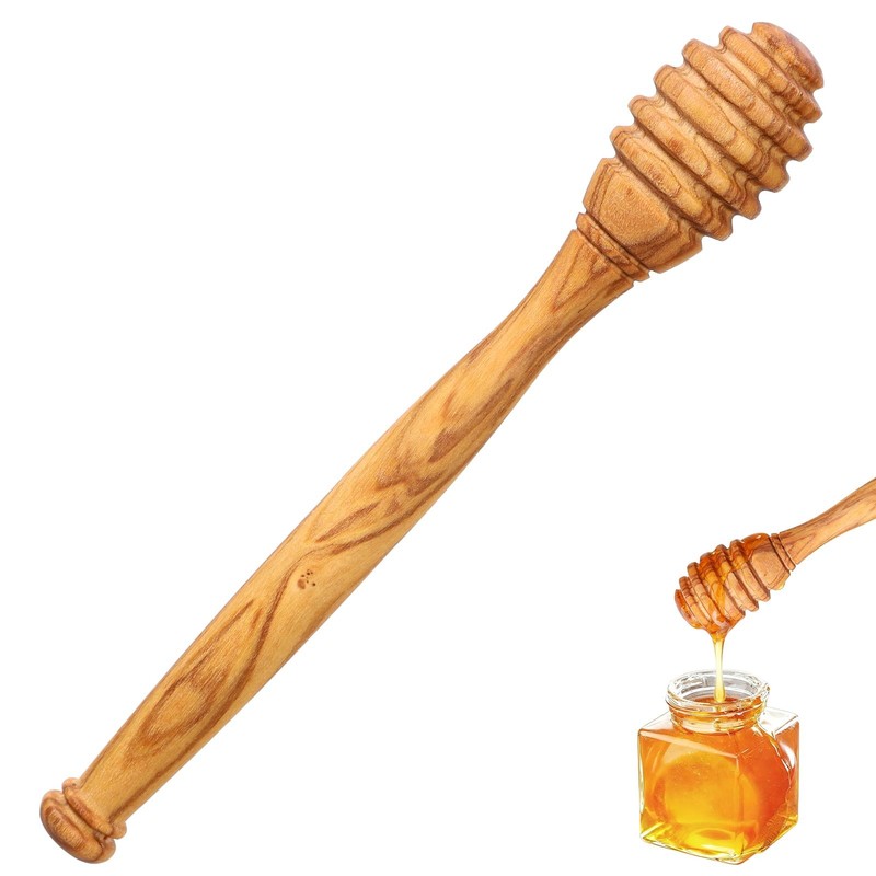 6.3 Inch Honey Dipper Stick, Olive Wooden Honey Spoon, Wooden Stick for Jars,...