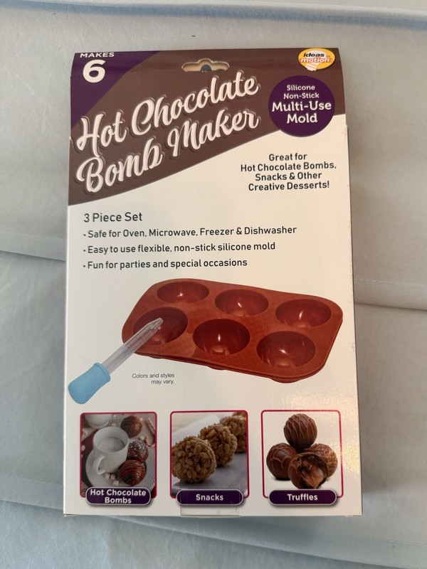 Sphere Silicone Chocolate Mold 3-Piece Set 6-Cavity w/ Dropper. B-1a gallery