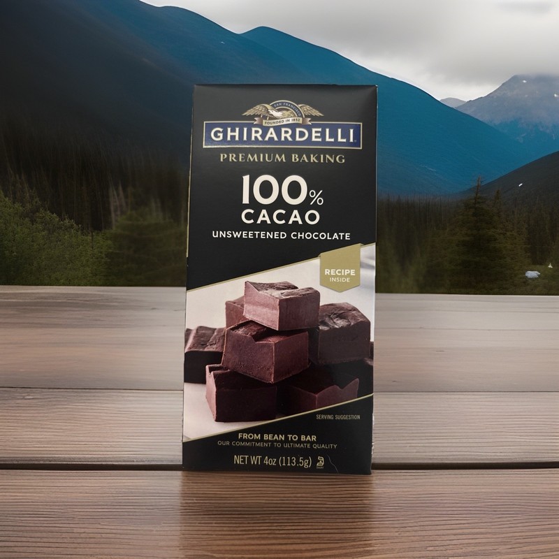 Ghirardelli Premium 100% Cacao Unsweetened Chocolate Baking Bar 4 oz Pack of 6