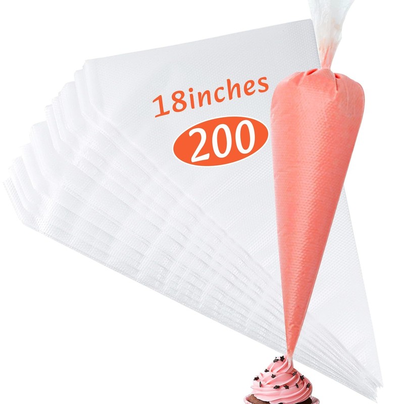 18 Inch Pastry Bags, 200 PCS Piping Bags Disposable, Thickened Piping Bags, A…
