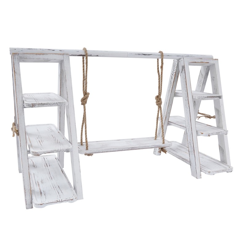 3-Tier Serving Ladder Stand White with Removable Trays for Cupcakes & Desserts gallery