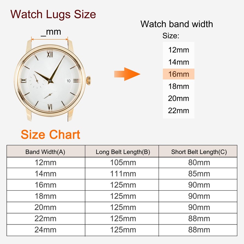 12mm Blue Leather Gold Buckle Watch Straps for Women gallery