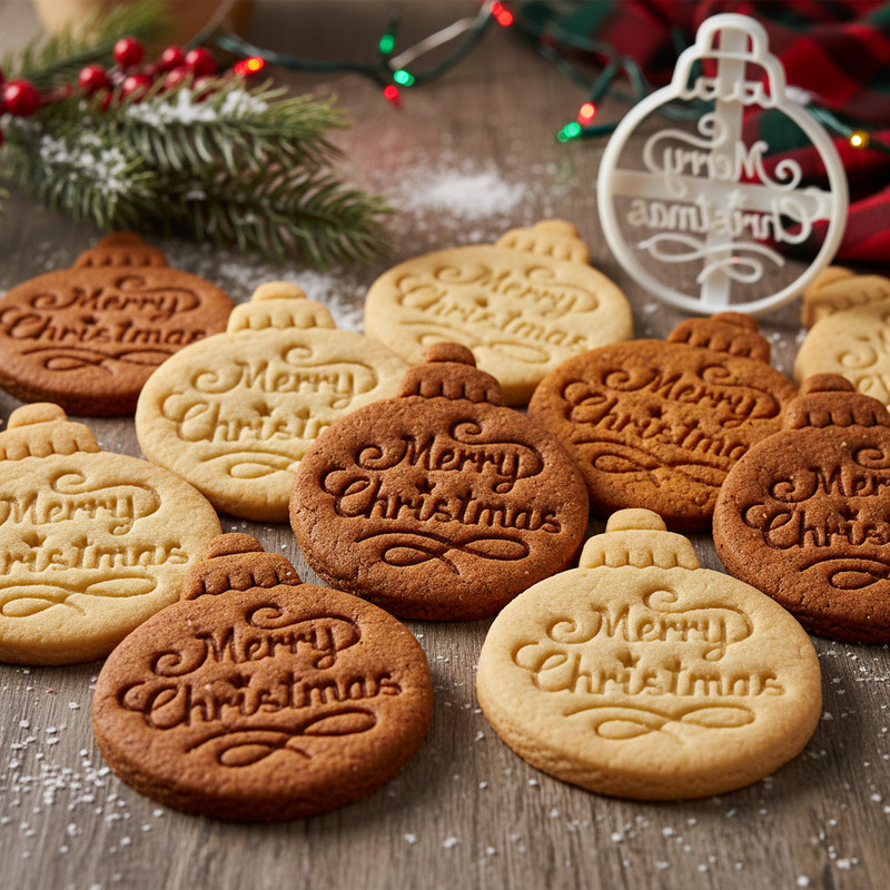 Christmas Bauble Cookie Cutters Set - Xmas Tree globe bubble ornament festive gallery