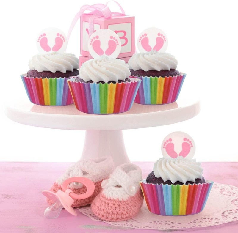 100 Pack Rainbow Cupcake Liners - Greaseproof Standard Size for All Occasions gallery