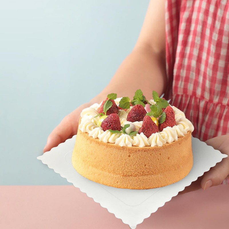 25 PCS Square Cake Boards 8 Inch White FoodGrade Cardboard Base Dessert DIY gallery