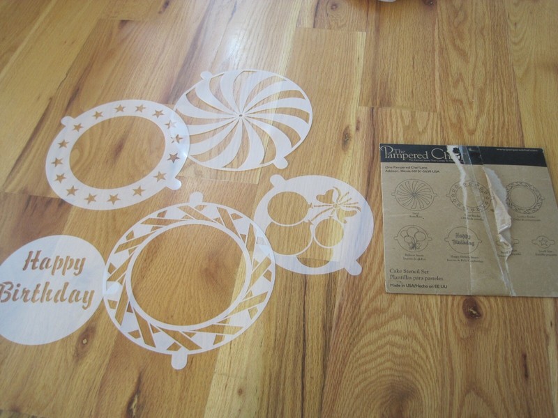 Pampered Chef Cake Stencil Set 5 Stencils in Box