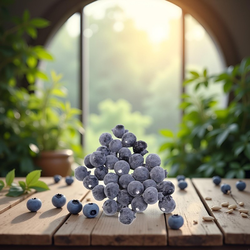 20 Pcs Artificial Blueberries Plastic Fake Blue Berry Plants Realistic gallery