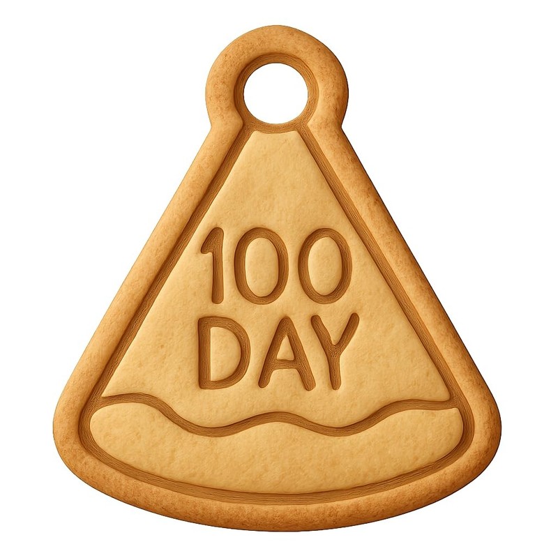 Festive 100-Day Party Hat Cookie Cutter & Stamp, Fondant & Clay – 4×3.4