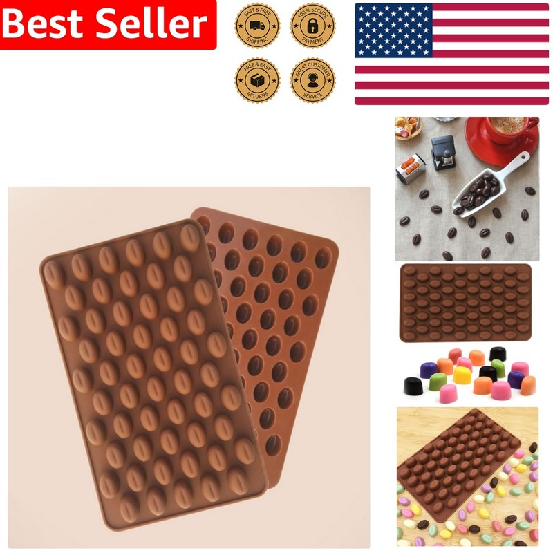 Silicone Mold 55 Cavity Mini Coffee Beans Chocolate Candy Cake Decor Baking C…