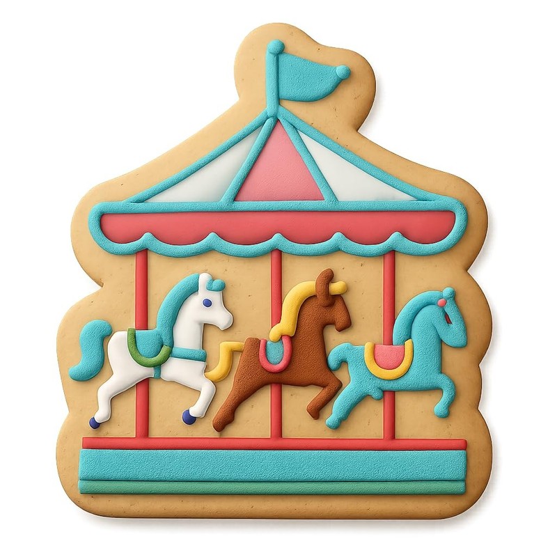 Carousel Merry-Go-Round Delight Cookie Cutter & Stamp, Fondant & Clay - 4x3.9 gallery