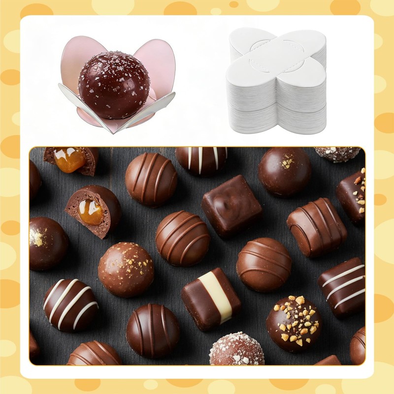 100 PCS White Chocolate Paper Truffle Wrappers Cupcake Liners Baking Cups gallery